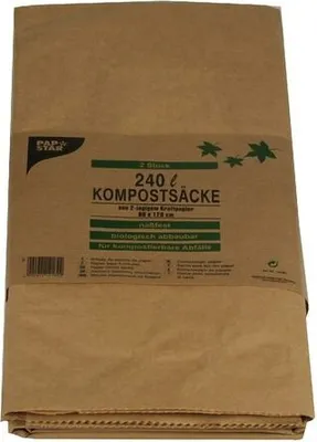 Produktbild von 8x Kompostsäcke 2-lagiges Kraftpapier 240L 115 cm x 80 cm x 30 cm braun