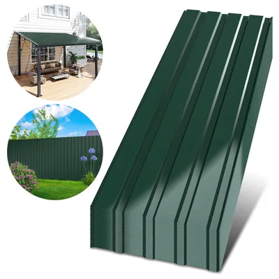 Obrázek produktu pro Ikodm, 24 kusů, trapézové střešní desky, zelená barva, rozměry 115 x 45 cm, pozinkované profilové plechy vhodné pro krytí přístřešků, zahradních domků a hal