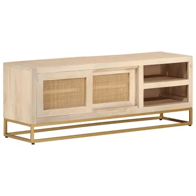 Immagine prodotto di Mobile Porta TV 110x30x40 cm in Legno Massello di Mango e Ferro