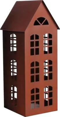 Produktbild von Dekoobjekt Haus mit Haken für LED Kabel Lafiora Metall H 42 cm