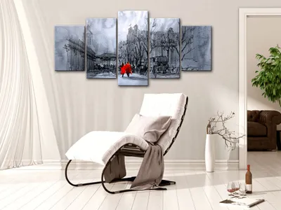 Immagine prodotto di Immagine acustica città città 200x100 cm immagini schiuma acustica ad alte prestazioni fonoassorbente isolamento acustico tela 5 pezzi parete immagine stanza acustica isolamento acustico d-B-0049-b-o