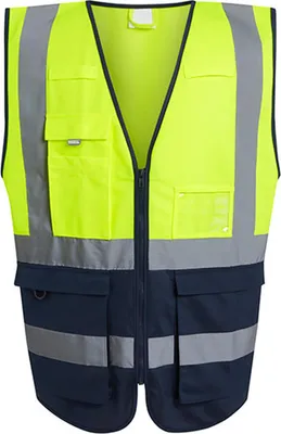 Immagine prodotto di Gilet di sicurezza Regatta Professional TRS251 | Pro Hi-Vis Executive Vest - Colore: Giallo/Navy - Taglia: 3XL