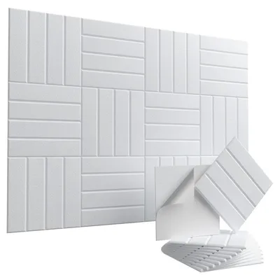 Produktbild von Akustikpaneel selbstklebend Wandpaneel Schallabsorber - 30 x 30 x 1,02 cm - 10 Stück - Geometrische Struktur - Für glatte Oberflächen