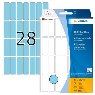 Produktbild von HERMA Vielzweck Etiketten 13 x 40 mm blau 896 Etiketten