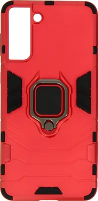 Produktbild von Avizar, Stoßfeste Handyhülle mit Ring-Halterung für Samsung Galaxy S21 Plus, Rot