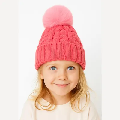 Image de Bonnets d'hiver Minoti roses, tailles 146 et 164, pour filles