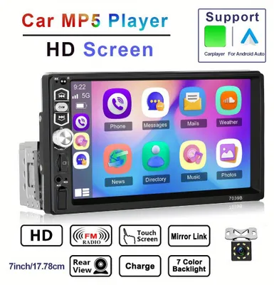Zdjęcie produktu dla Radio samochodowe typu Single DIN - Radio samochodowe 1 DIN - System audio samochodowy - Radio z Carplay - Odtwarzacz multimedialny samochodowy