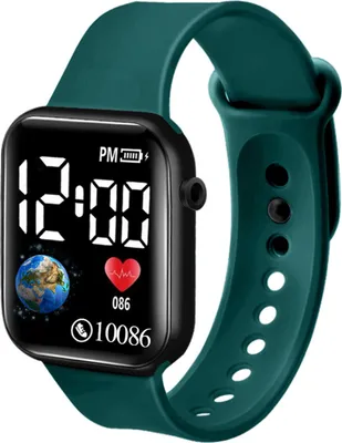 Produktbild von Elektronische LED-Uhr, wasserdicht, verstellbar, weiches Silikonarmband, quadratisches Zifferblatt mit Erdzifferblatt, für Kinder und Studenten, lässig, Sport, digitale Armbanduhr, Geburtstagsgeschenk