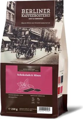 Produktbild von Berliner Kaffeerösterei - aromatisierter Kaffee Schokolade & Minze (250g / Bohne)