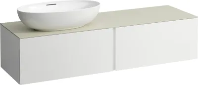 Produktbild von LAUFEN ILBAGNOALESSI Schubladenelement, 1 Hahnloch, Steinplatte Calce Avorio, Ausschnitt links, 160x50x37cm, zu WT-Schale H81897 5, H4313550972601