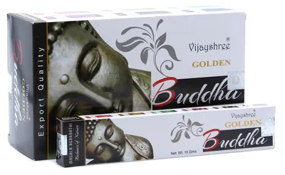 Productafbeelding van Gouden Naga Boeddha wierookstokjes - 12 verpakkingen voor aromatherapie en meditatie