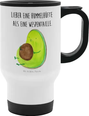Produktbild von Mr. & Mrs. Panda thermosbecher Avocado Pfeifen - Weiß - Geschenk, Thermobecher, edelstahl isolierbecher, Schwanger, Kaffeebecher To Go, Kaffee-Thermobecher, Ernährung