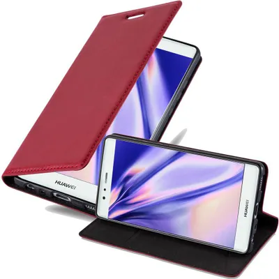 Obrázek produktu pro Cadorabo Case for Huawei P9 Protective Case in Red Pouzdro na mobilní telefon s magnetickým zavíráním