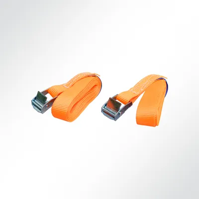 Produktbild von 2x Spanngurt Klemmschloss 2,5m lang 25mm breit orange Befestigungsriemen