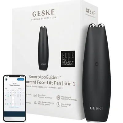 Zdjęcie produktu dla Masażer liftingujący do twarzy Geske MicroCurrent Face Lift Pen 6w1 Czarny