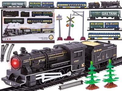 Produktbild von Fenfa 1601C Elektrische Eisenbahn mit Güter- und Personenwaggons
