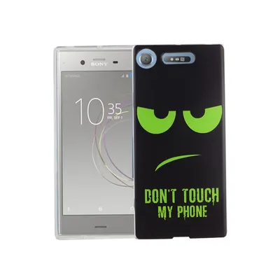 Immagine prodotto di Custodia per cellulare Sony Xperia XZ1: custodia protettiva con motivo, sottile, in silicone e TPU, "Dont Touch My Phone", verde