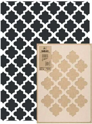 Produktbild von Wandschablone Groß Muster, Malschablone 59x95 cm Tanger Marokkanisch Maurisch Wiederverwendbare Kunststoff, Geometrische Tapete Wandgestaltung