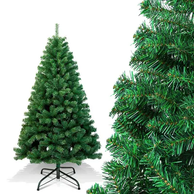 Immagine prodotto di Jopassy Albero di Natale artificiale 150 cm Albero di Natale artificiale con supporto per albero Decorazione natalizia Verde PVC