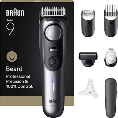 Produktbild von Braun BeardTrimmer 9 80789785 Barttrimmer Wechselstrom/Batterie 20 2 cm Nass & Trocken Grau