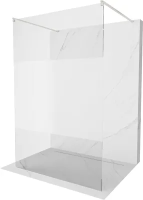 Produktbild von Mexen Kioto freistehende Duschwand 100 x 200 cm, transparent/gefrostet 8 mm, gebürsteter Nickel - 800-100-002-97-35