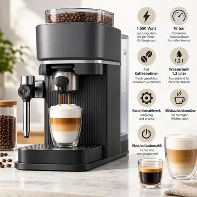 Zdjęcie produktu dla Philips Baristina Latte BAR400/60, Ekspres do espresso, 1,2 l, Ziarna kawy, Wbudowany młynek, Czarny