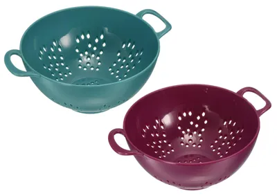 Küchensieb 2er-Set, Kunststoff, 14,8 cm, grün/lila