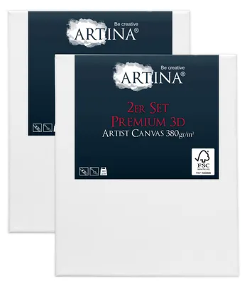 Image de Toile Artina sur châssis 3D Premium, 30 x 40 cm, lot de 2, 380 g/m²
