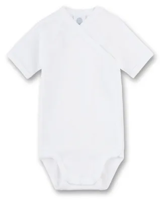 Produktbild von Sanetta Baby-Wickelbody weiß Kurzarm | Weich, hautfreundlich, anschmiegsam