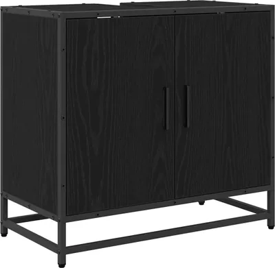Obrázek produktu pro vidaXL Umyvadlová skříňka s dvířky vzhled černý dub 65 x 33 x 60 cm