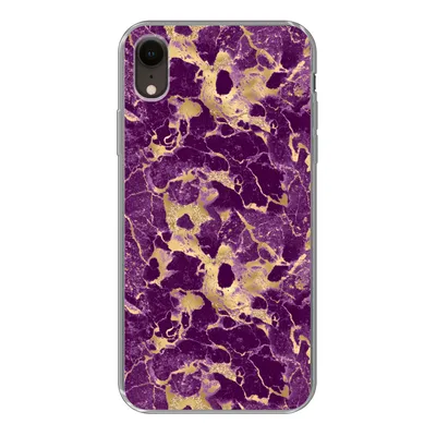 Produktbild von MuchoWow® Handyhülle Schutzhülle Hülle für iPhone XR Gold - Luxus - Marmor - Muster Silikon Softcase Handy Hülle - Schutzdeckel