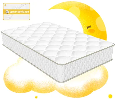 Produktbild von Marodic Matratze 90x200 22cm 7 zonen Taschenfederkernmatratze Integrierter Topper, Atmungsaktiv, Federkernmatratze für Kinder und Erwachsene