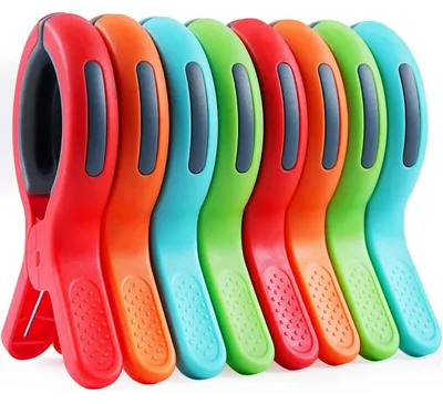 Image de Lot de 8 pinces de maintien pour grandes serviettes de plage, pour une utilisation en extérieur