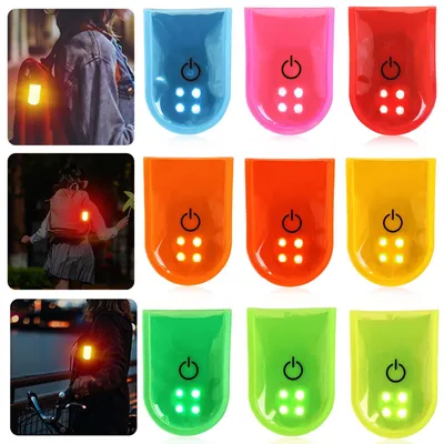 Produktbild von GOMETY 8 Stück Reflektierende LED-Sicherheitslicht-Blinklichter, 3 Modi Blinklicht LED Clip-on, 4 LED Clip Blinklicht Reflektierende für LED Blinklicht Schulranzen, Lauflicht Kinder Sicherheitslicht