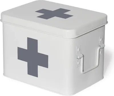 Produktbild von Metall Medizin Box Erste Hilfe Koffer Schrank Retro 16 * 16 * 22 CM