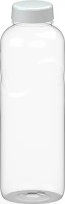 Produktbild von Trinkflasche Carve 'Refresh' 1L - BPA frei und auslaufsicher Wasserflasche für Schule, Sport und Freizeit - transparent/weiß