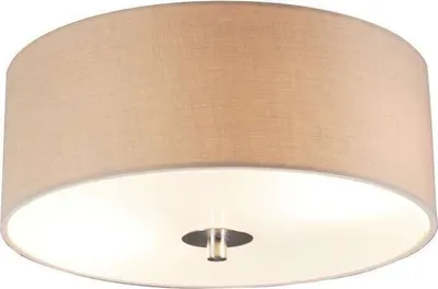 Zdjęcie produktu dla QAZQA – nowoczesna lampa sufitowa w stylu rustykalnym I lampa sufitowa I lampa I oprawa oświetleniowa w kolorze beżowym 30 cm – bęben z kloszem I 2-punktowa I salon I sypialnia – tekstylna okrągła – przystosowana do żarówek LED E27