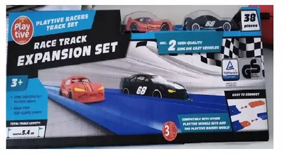 Produktbild von Playtive Autorennbahn Set mit 2 Fahrzeugen 5,4m Streckenlänge