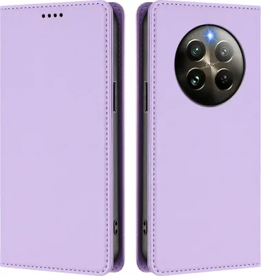 Immagine prodotto di Custodia in pelle per Realme 13 4G, custodia a libro magnetica in Finto cuoio con supporto, viola chiaro