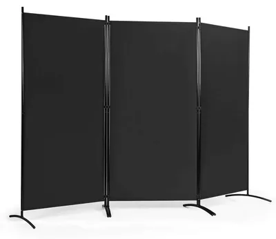 Raumteiler 260x183 cm, 4-teilig klappbar, Trennwand aus Metall und Polyester