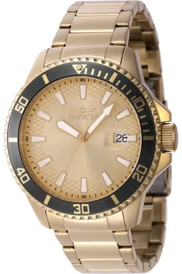 Obrázek produktu pro Invicta Pro Diver 46140 Pánské Hodinky - Quartz Hnutí - Nerezová Ocel s Zlatým Ciferníkem - 45 mm