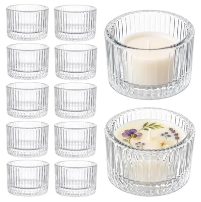 12er-Set Glas-Teelichthalter, 5 x 3,5 cm, Vintage-Stil