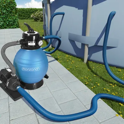 Produktbild von MONZANA® Poolschlauch 6-14m Ø 32-38mm flexibel robust Muffen 5x Schlauchschellen UV Chlor resistent Schwimmbadschlauch Pumpenschlauch Wasserschlauch, Größe:14m 32mm blau