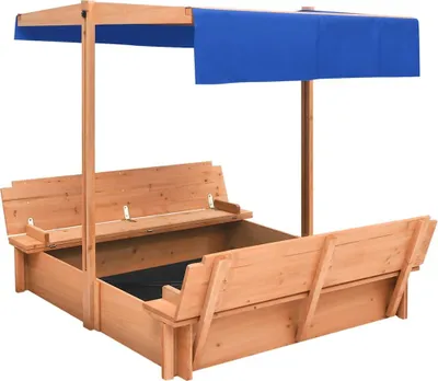 Produktbild von vidaXL Sandkasten mit Dach Tannenholz 112x112x112 cm