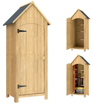 Image de Armoire de jardin - Armoire à outils de jardin - Abri de jardin - Meuble de rangement pour jardin - Armoire de jardin en bois de sapin
