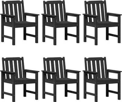 Produktbild von vidaXL Gartenstuhl 6 pcs Schwarz 65,5 x 59 x 88 cm Polyethylen