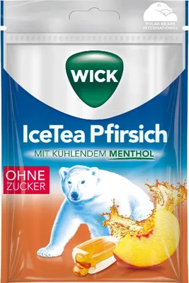 Produktbild von Wick Icetea Pfirsich Bonbons o.Zucker 72 g