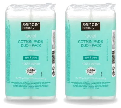 Image de 2 x Disques de coton doux et purs Sence - 140 pièces - Pack économique - 2 pièces