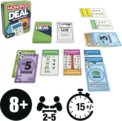 Produktbild von Hasbro Monopoly Deal Kartenspiel, 8 Jahr(e), 15 min