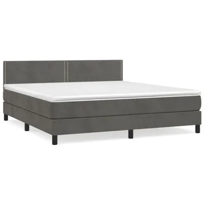 Immagine prodotto di vidaXL Letto a molle con materasso grigio scuro 160x200 cm in velluto